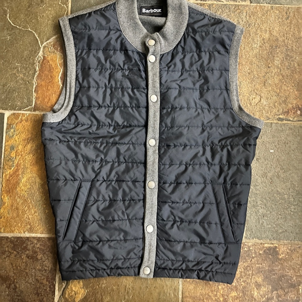 Barbour Gray Knit Fabric Vest